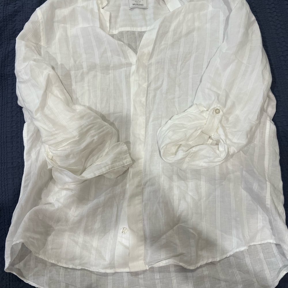 Linen white beach shirt